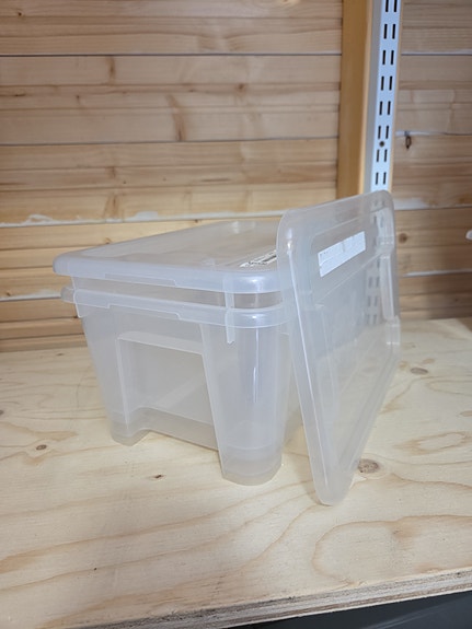 2x IKEA SAMLA 28x19x14 säilytyslaatikko kannella läpinäkyvä muovi