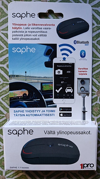 SAPHE nopeus- ja liikennevalvontahälytin autoon