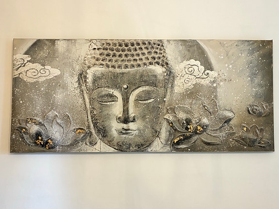 Hieno Buddha-aiheinen kohokuvioinen taulu
