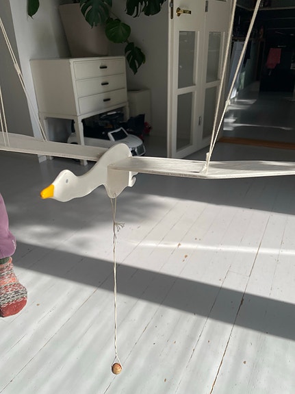 Lokki mobile - Roikkuva puinen lintu
