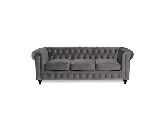 Chesterfield Lyx 3-istuttava sohva harmaa