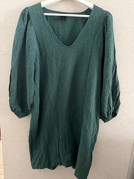 Lindex puhvihihainen, vihreä tunika/mekko, koko M