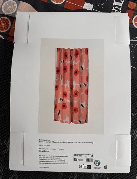 Marimekko Unikko suihkuverho 180x200 cm. Uusi