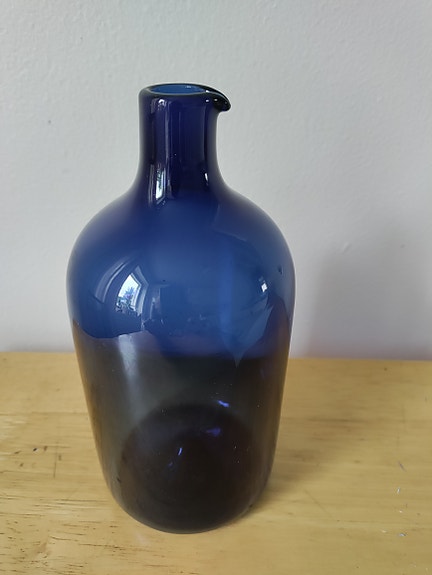 Iittala sininen lintupullo / maljakko