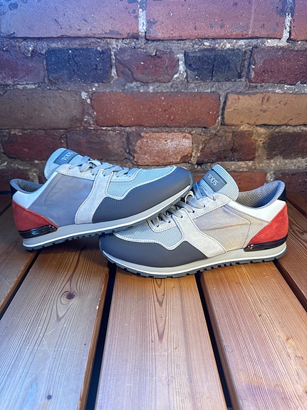 Tod’s harmaa/punaiset nahka-mesh lenkkarit, koko 9 (US miesten)