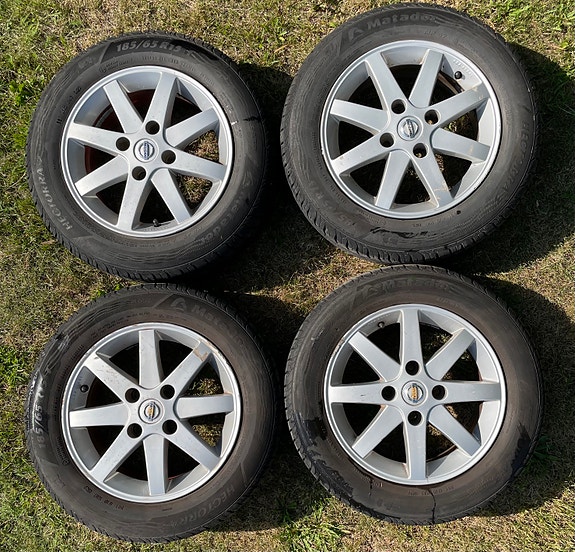 Hectorra kesärenkaat Nissan alumiinivanteilla