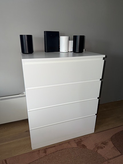 Ikea Malm lipasto valkoinen 4 laatikkoa