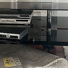 TV-taso, musta lasi, 120x52x52