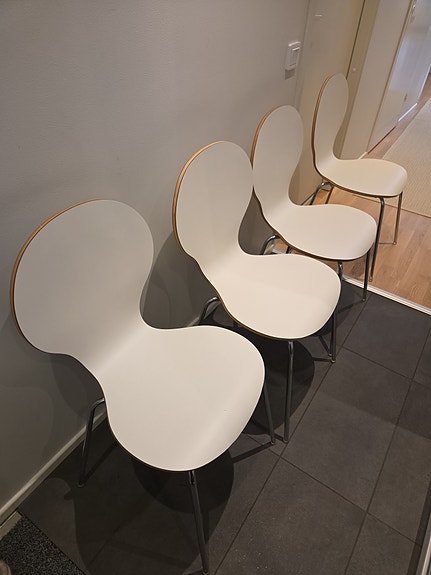 Valkoiset design-ruokapöydän tuolit, 4 kpl