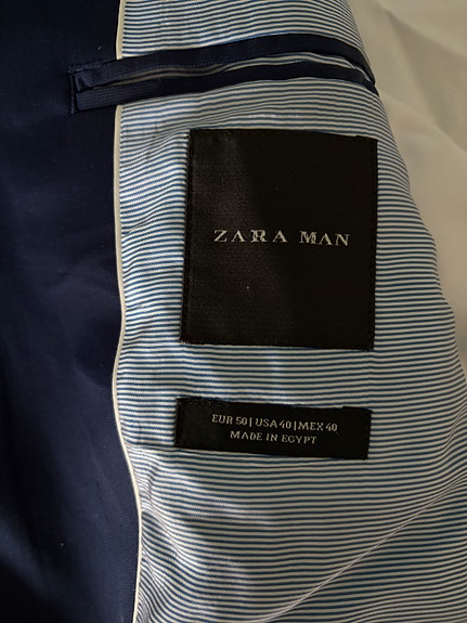 Zara Man miesten puku + valkoinen kauluspaita XL