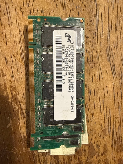 2 × 512 Mt DDR1 SO-DIMM DDR-333 PC2700S kannettavan muisti