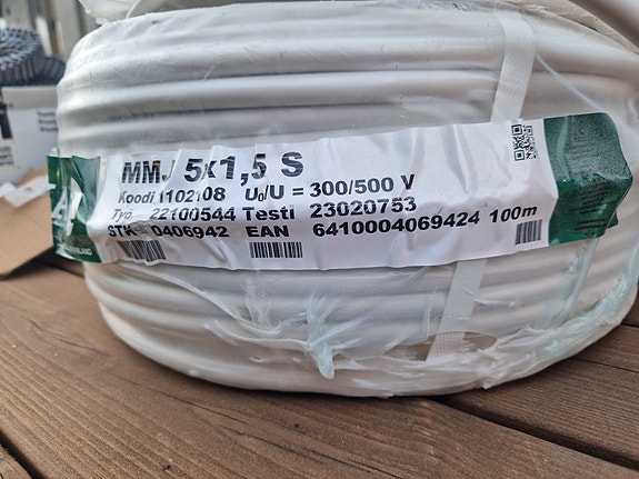 Sähkökaapeli mmj 5x1,5 85m