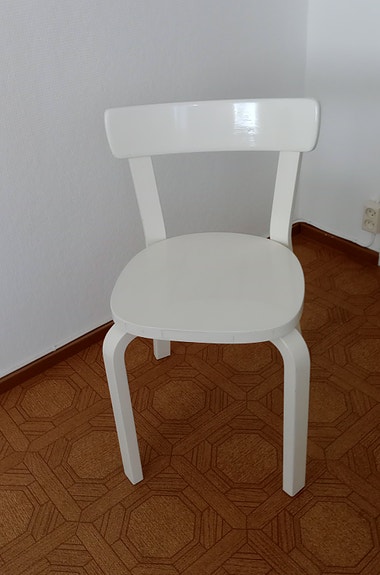 Artek Alvar Aalto valkoinen tuoli, 6kpl