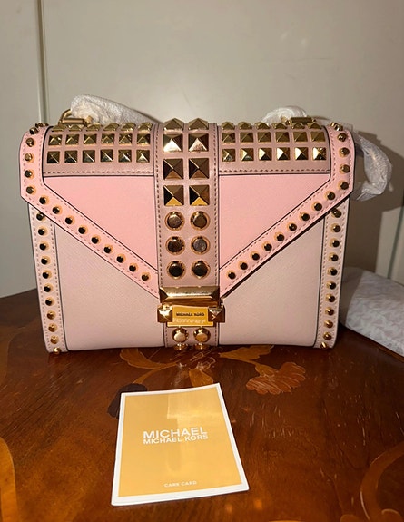 Michael Kors Whitney Large Studded Leather -laukku, uusi, vaaleanpunainen
