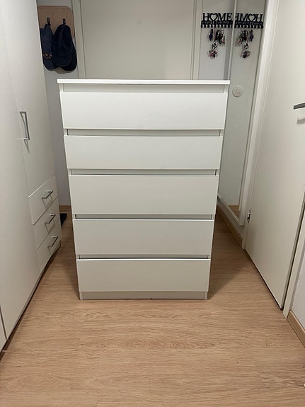 IKEA - KULLEN Lipasto, 5 laatikkoa, valkoinen