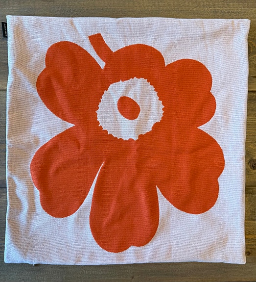 Marimekko Unikko tyynynpäällinen oranssi-vaaleanpunainen