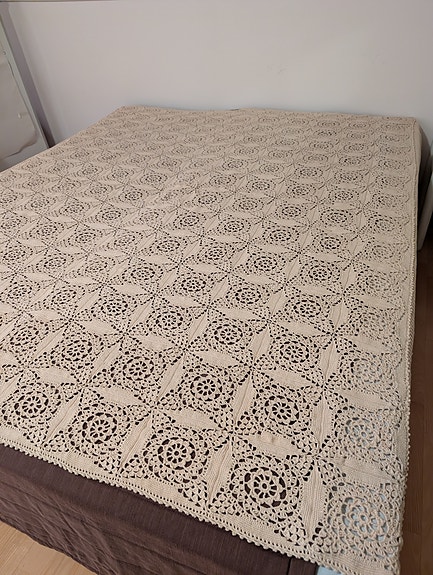 Virkattu sängynpeite 200×190