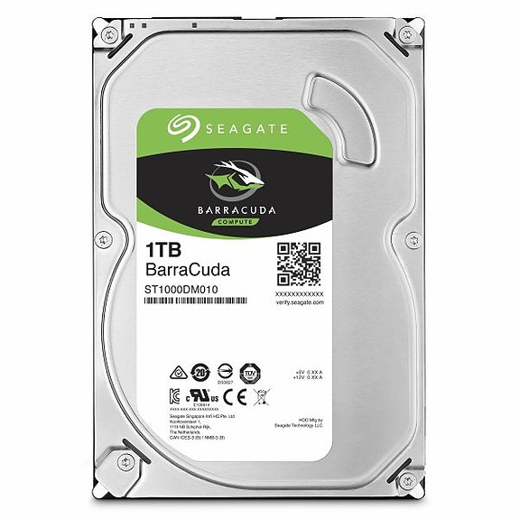 Seagate 1 TB BarraCuda sisäinen 3.5" kiintolevy SATA III HDD