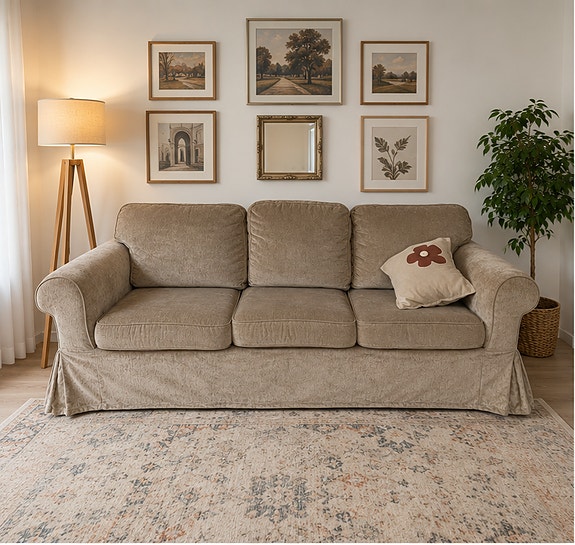 EKTORP 3-seat sofa, Tallmyra beige(ikea)