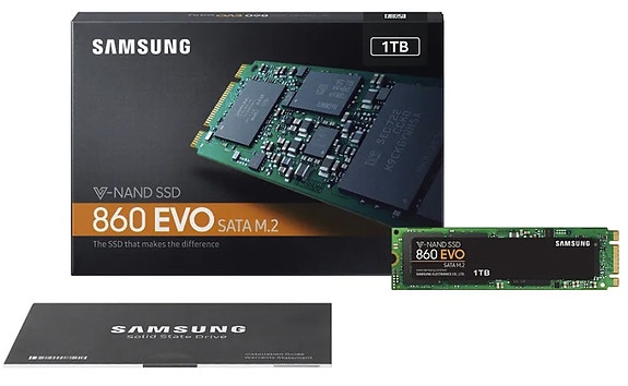 Samsung 860 EVO SSD 1 TB M.2 SATA SSD-kovalevy