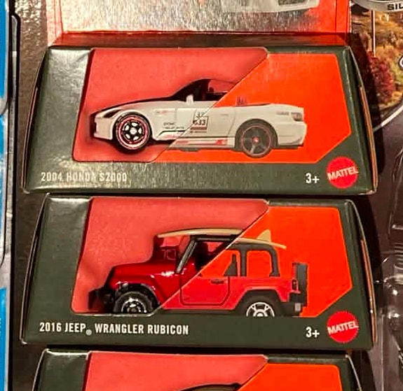 Matchbox moving parts 2016 Jeep Wrangler Rubicon ja 2004 Honda S200