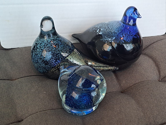 Käsintehdyt lasilinnut -Art Glass Team,Haparanda Glasbruk&Viola Karvinen