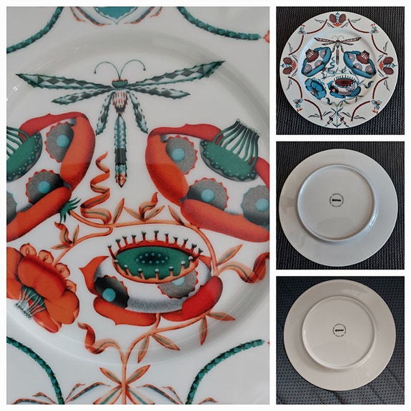 Iittala Korento oranssi ja sininen kaksi lautasta yhteishintaan