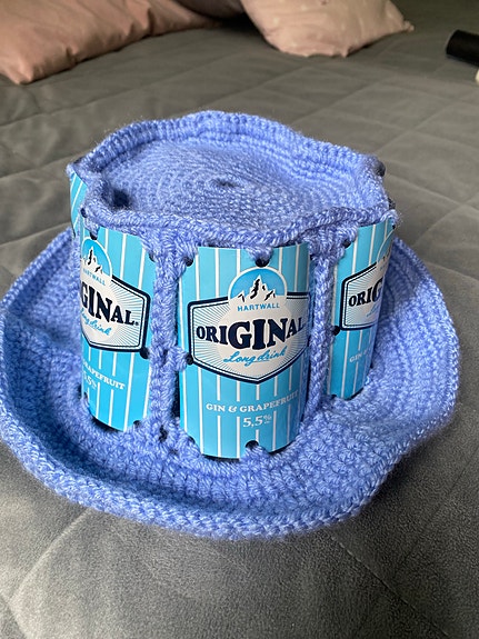 Virkattu Original Long Drink -hattu vaaleansininen