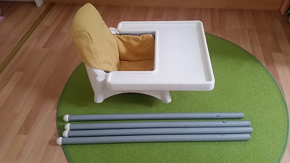 Ikea Antilop syöttötuoli ja tarjotin valkoinen