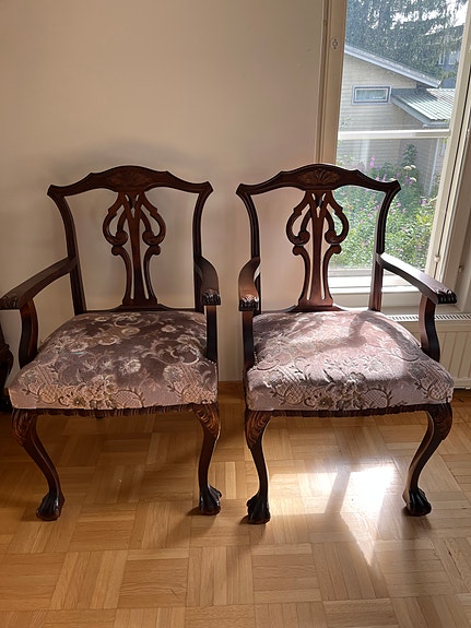 Chippendale nojatuolit 2 kpl