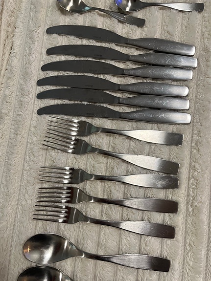 Iittala citterio aterimet, veitset, haarukat ja lusikat, teräs