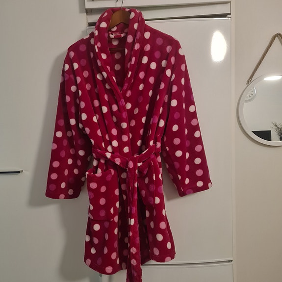 Lindex fleece kylpytakki L punainen