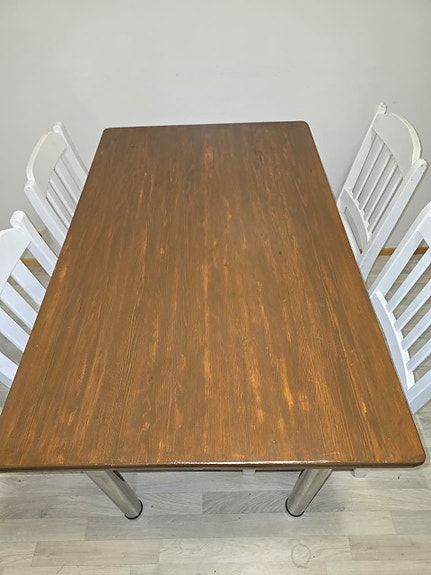 Dining Table Set – Solid Wood Table + 4 Wooden Chairs