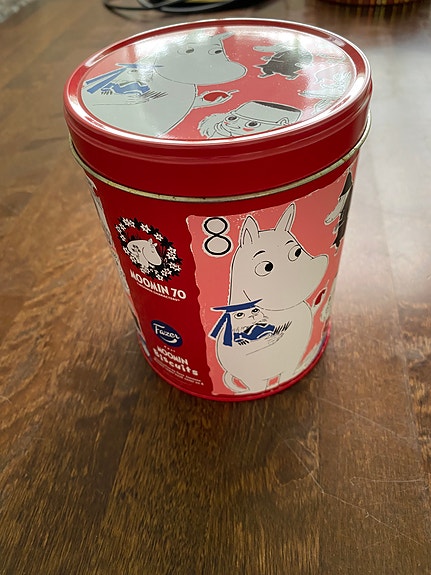 Fazer Moomin keksi purkki punainen