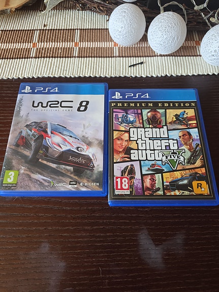 PlayStation 4 pelit WRC 8 ja Grand Theft Auto V