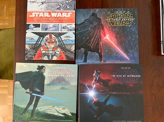 4 Star Wars -kirjaa, konseptitaidetta ja storyboardeja