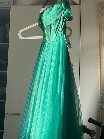 Vanhojentanssimekko S – vihreä glittermekko ✨