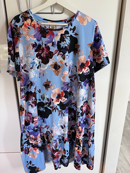 Ruffle T-shirt Dress, Sky Blue