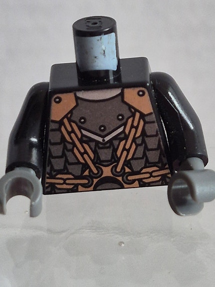Lego Black 973pb0692c01 Torso Castle Kingdoms Scale Mail