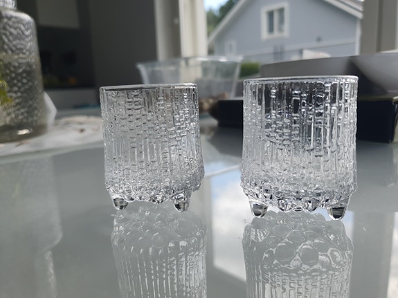 2 kpl Ultima thule Iittala snapsilasit, kirkas 5 cl
