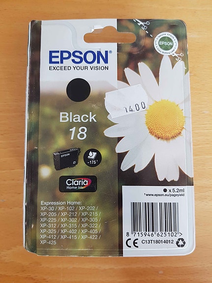 Epson Epson mustepatruuna T1801 18 musta - ink cartridge black 18 uusi