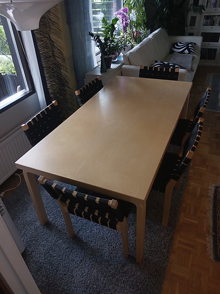 Artek Alvar Aalto ruokapöytä koivu