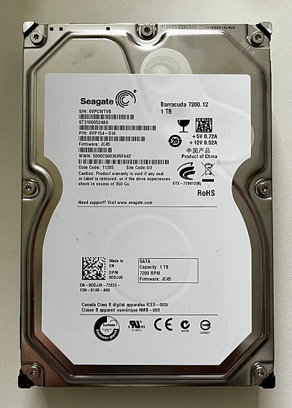 1TB SATA SEAGATE BARRACUDA
