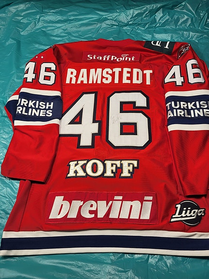 HIFK  #46 Teemu Ramstedt gw eli game worn pelipaita
