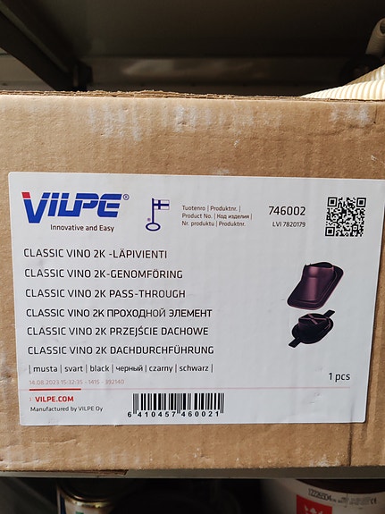 Vilpe classic vino 2k läpivienti ja Vilpe sadehattu
