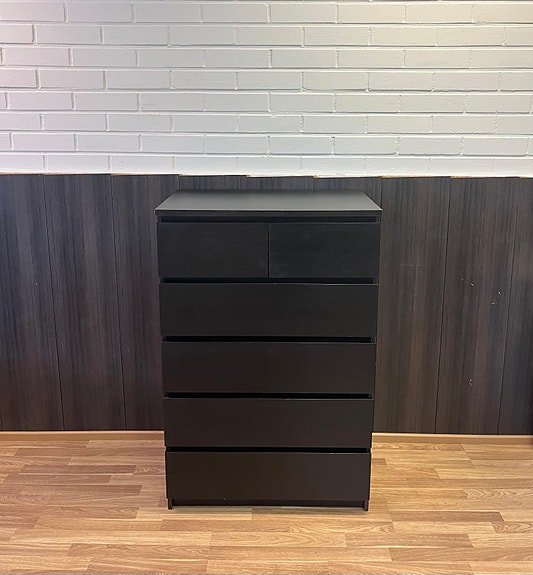 IKEA MALM Lipasto, 6 laatikkoa, musta