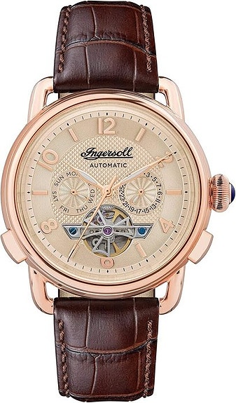 Ingersoll - NEW ENGLAND - Automatic - 29 Jewels - Gold - Day-Date - Open Heart -