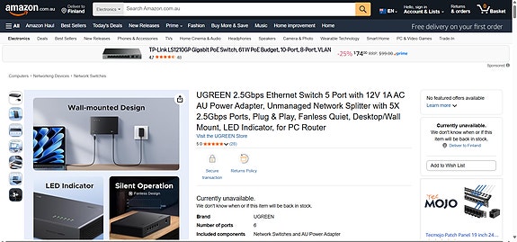 UGREEN 5-porttinen Gigabit Ethernet -kytkin.
