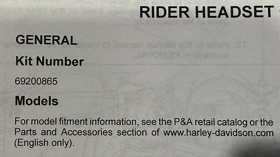 Harley-Davidson Rider Headset -johtosarja ja ohjeet