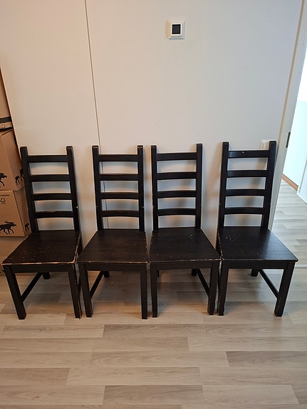 IKEA puutuolit mustat ruokapöydän tuolit